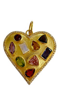 Load image into Gallery viewer, Multi Gemstone Heart Pendant
