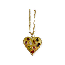 Load image into Gallery viewer, Multi Gemstone Heart Pendant
