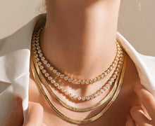 Load image into Gallery viewer, Bezel Set No Flip Tennis Necklace
