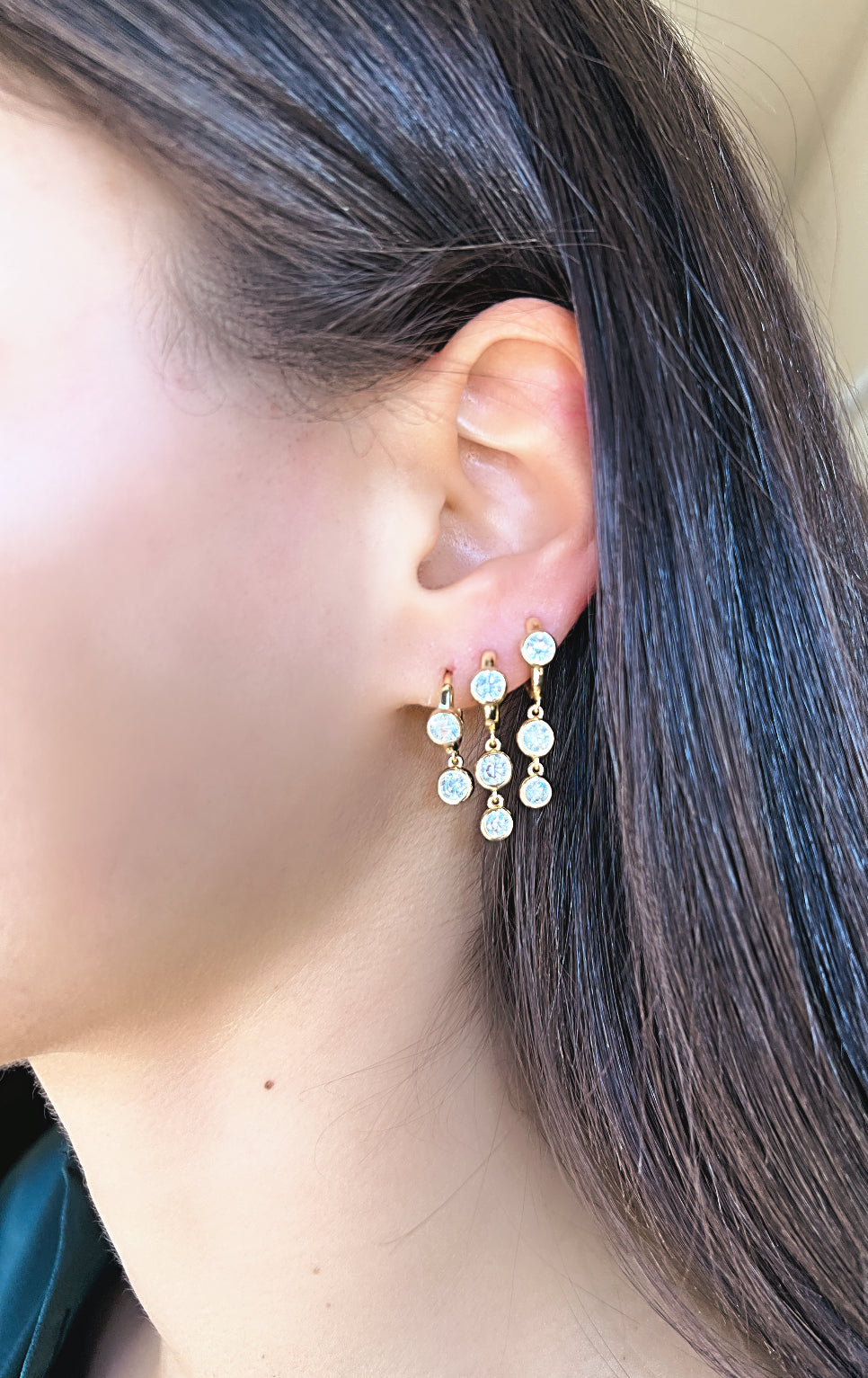 Bailey Bezel Drop Earrings