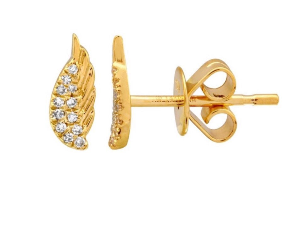 Diamond Angel Wing Stud Earrings – Ellen Lux Jewelry