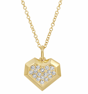 Modern Diamond Heart Necklace