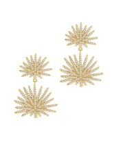 Load image into Gallery viewer, Palm Pave  Fan Earrings
