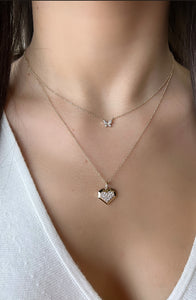 Modern Diamond Heart Necklace